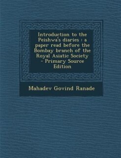 Couverture_Introduction to the Peishwa's diaries