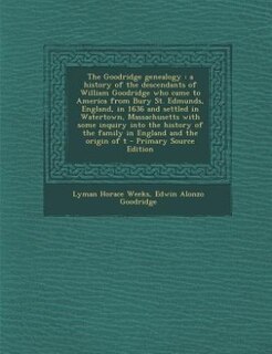Front cover_The Goodridge genealogy