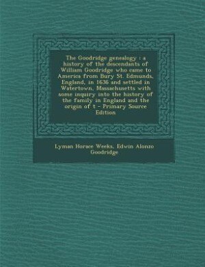 Front cover_The Goodridge genealogy