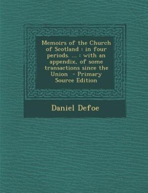 Couverture_Memoirs of the Church of Scotland
