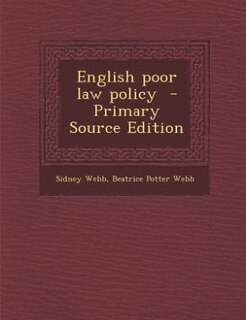 Front cover_English poor law policy