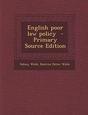 Front cover_English poor law policy