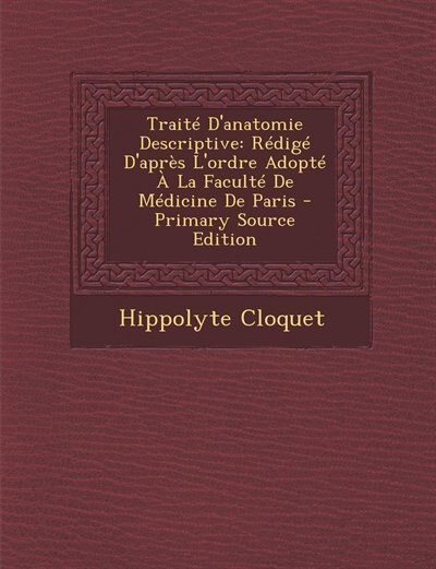 Front cover_Traité D'anatomie Descriptive