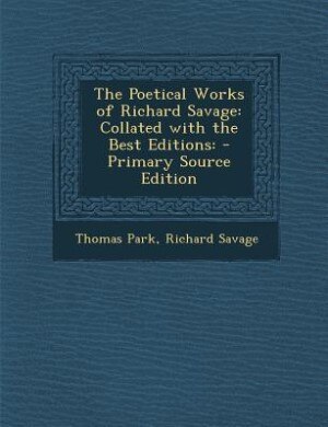 Couverture_The Poetical Works of Richard Savage