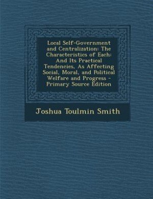 Couverture_Local Self-Government and Centralization