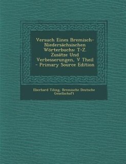 Front cover_Versuch Eines Bremisch-Niedersächsischen Wörterbuchs