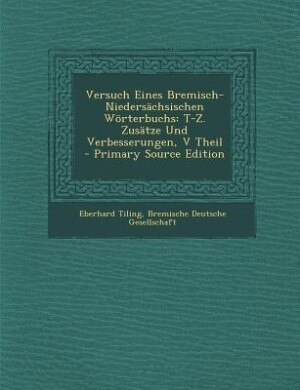 Front cover_Versuch Eines Bremisch-Niedersächsischen Wörterbuchs