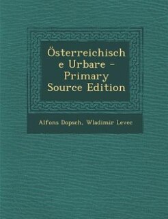 Couverture_Österreichische Urbare - Primary Source Edition