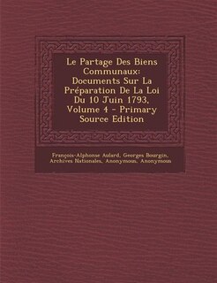 Front cover_Le Partage Des Biens Communaux