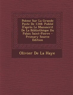 Couverture_Poème Sur La Grande Peste De 1348