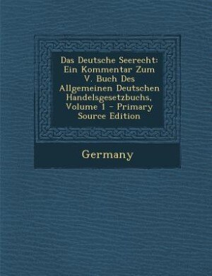 Front cover_Das Deutsche Seerecht