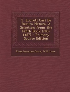 Front cover_T. Lucreti Cari De Rerum Natura