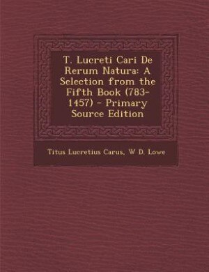 Front cover_T. Lucreti Cari De Rerum Natura