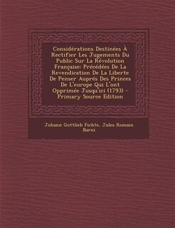 Front cover_Considérations Destinées À Rectifier Les Jugements Du Public Sur La Révolution Française