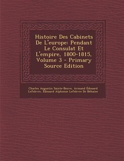Front cover_Histoire Des Cabinets De L'europe