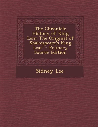 Front cover_The Chronicle History of King Leir