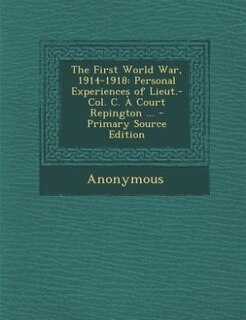 Front cover_The First World War, 1914-1918