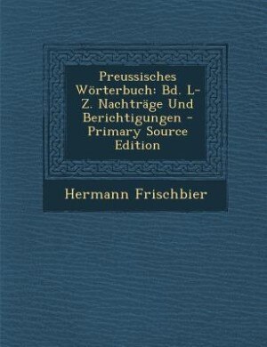 Couverture_Preussisches Wörterbuch