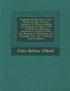 Couverture_Biographical Sketches of the Bench and Bar of South Carolina