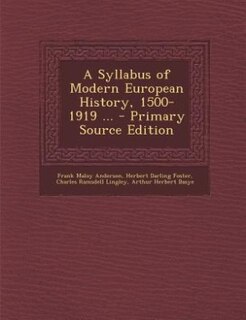 Couverture_A Syllabus of Modern European History, 1500-1919 ...