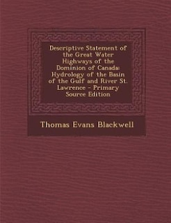 Couverture_Descriptive Statement of the Great Water Highways of the Dominion of Canada