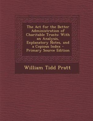 Front cover_The Act for the Better Administration of Charitable Trusts