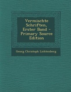 Front cover_Vermischte Schriften, Erster Band - Primary Source Edition