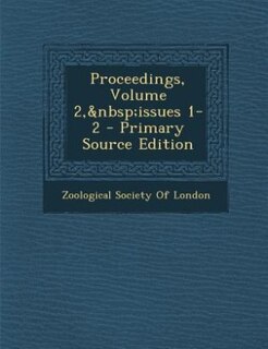 Couverture_Proceedings, Volume 2,&nbsp;issues 1-2 - Primary Source Edition