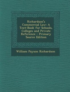 Couverture_Richardson's Commercial Law
