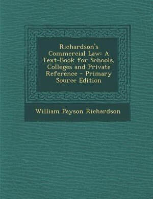 Couverture_Richardson's Commercial Law