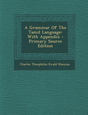 Front cover_A Grammar Of The Tamil Language