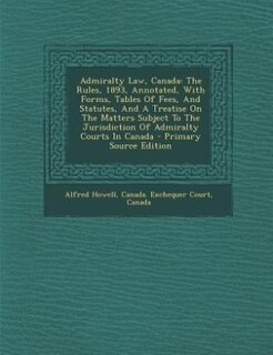 Front cover_Admiralty Law, Canada