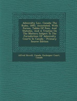 Front cover_Admiralty Law, Canada