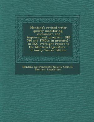 Front cover_Montana's revised water quality monitoring, assessment, and improvement program