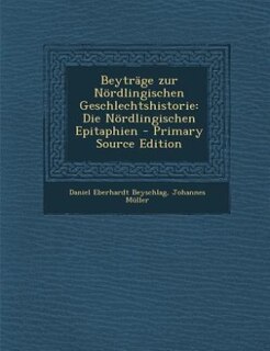 Front cover_Beyträge zur Nördlingischen Geschlechtshistorie