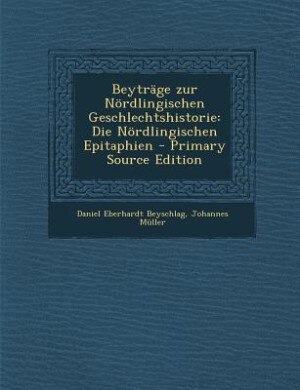 Front cover_Beyträge zur Nördlingischen Geschlechtshistorie