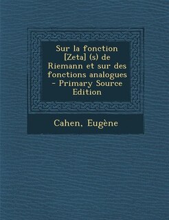 Front cover_Sur la fonction [Zeta] (s) de Riemann et sur des fonctions analogues