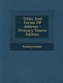 Couverture_Titles And Forms Of Address