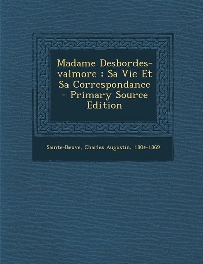 Front cover_Madame Desbordes-valmore