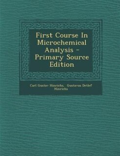 Front cover_First Course In Microchemical Analysis