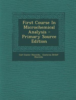 Front cover_First Course In Microchemical Analysis