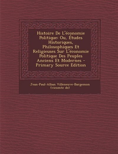 Front cover_Histoire De L'économie Politique