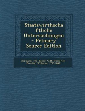 Front cover_Staatswirthschaftliche Untersuchungen
