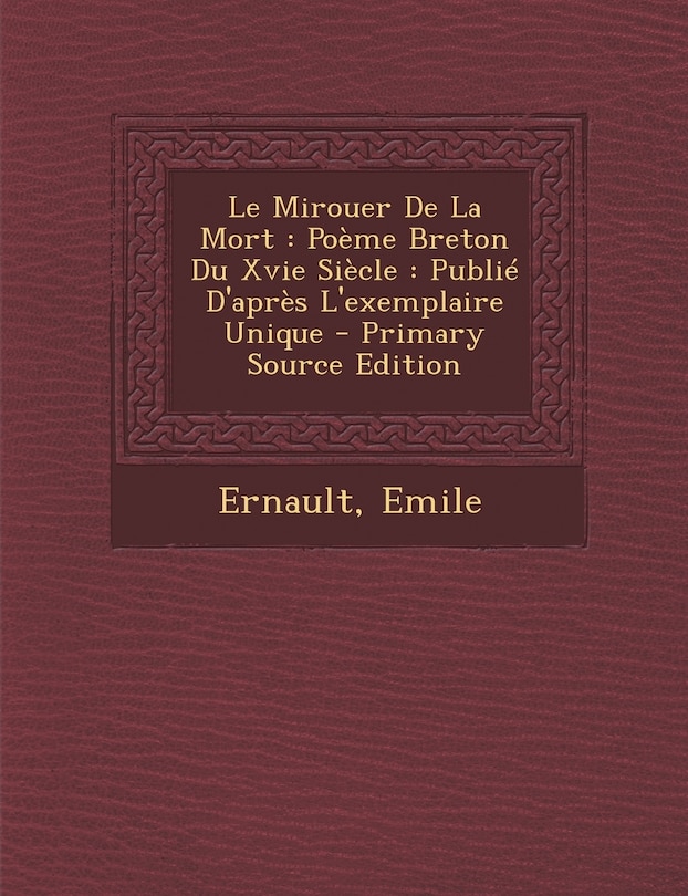 Couverture_Le Mirouer De La Mort