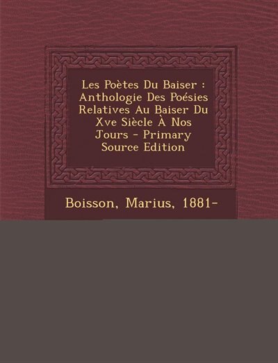 Front cover_Les Poètes Du Baiser