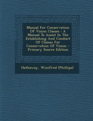Couverture_Manual For Conservation Of Vision Classes