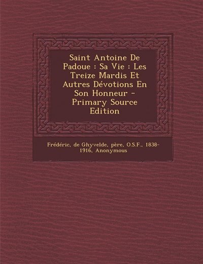 Front cover_Saint Antoine De Padoue