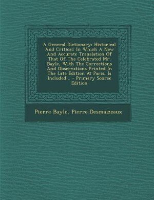 Front cover_A General Dictionary