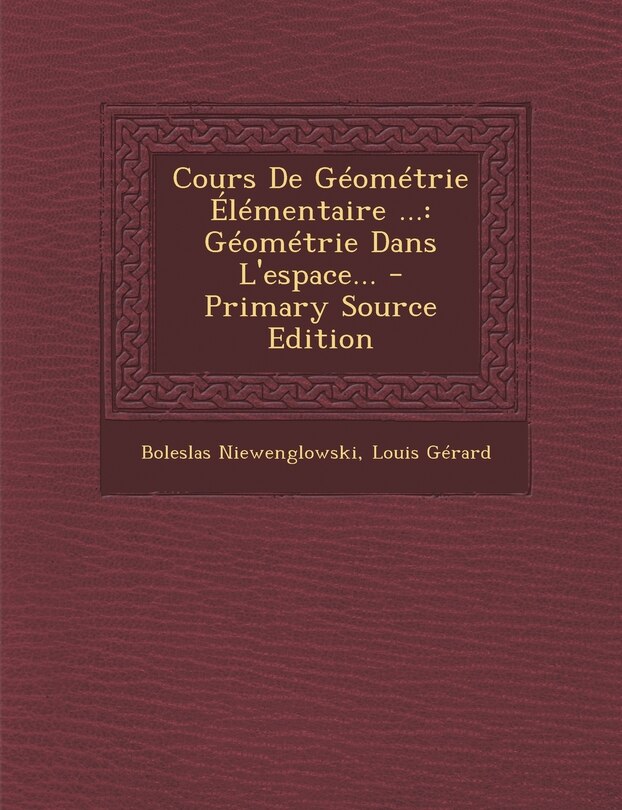 Front cover_Cours De Géométrie Élémentaire ...