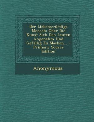 Front cover_Der Liebenswürdige Mensch